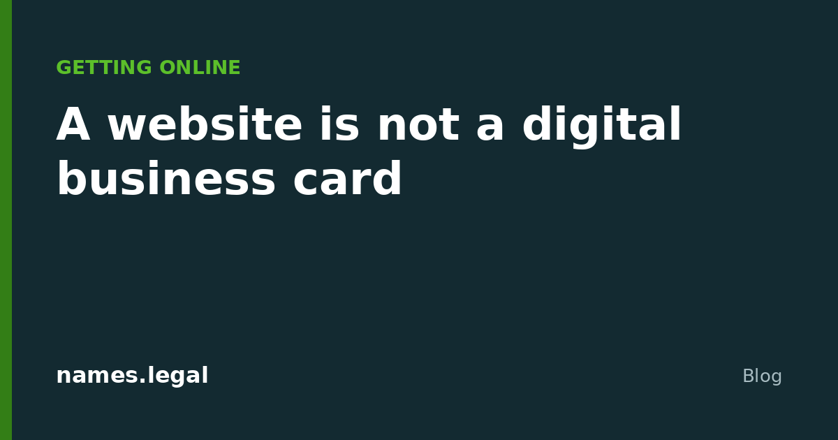 Un sito non è un biglietto da visita digitale
